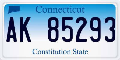 CT license plate AK85293