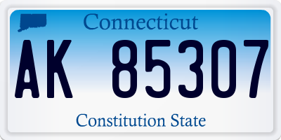 CT license plate AK85307