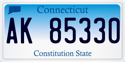 CT license plate AK85330