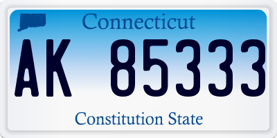 CT license plate AK85333