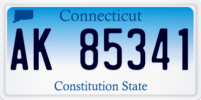 CT license plate AK85341