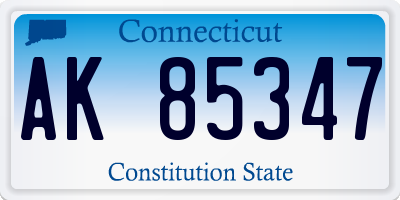 CT license plate AK85347