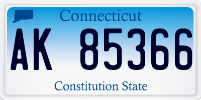 CT license plate AK85366