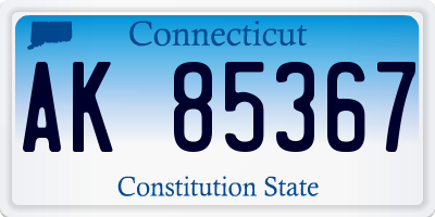 CT license plate AK85367