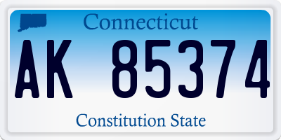 CT license plate AK85374