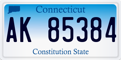 CT license plate AK85384