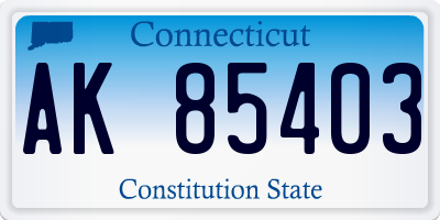 CT license plate AK85403