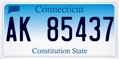 CT license plate AK85437
