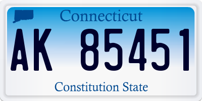 CT license plate AK85451