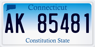 CT license plate AK85481