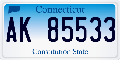 CT license plate AK85533