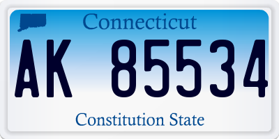 CT license plate AK85534