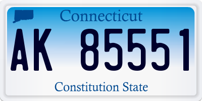 CT license plate AK85551