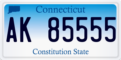 CT license plate AK85555