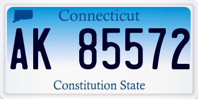 CT license plate AK85572