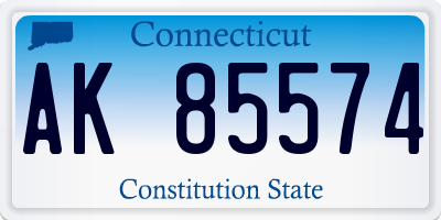 CT license plate AK85574