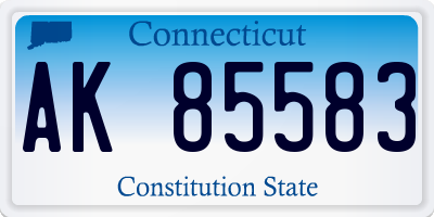 CT license plate AK85583