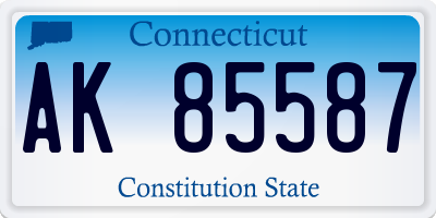 CT license plate AK85587
