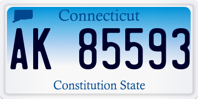 CT license plate AK85593