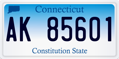 CT license plate AK85601