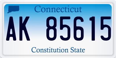 CT license plate AK85615