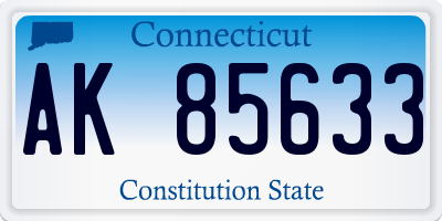 CT license plate AK85633