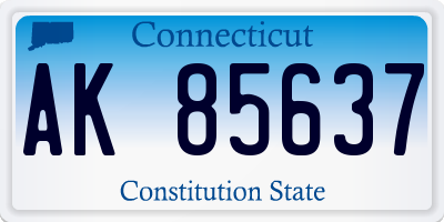 CT license plate AK85637