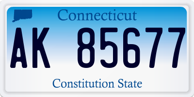 CT license plate AK85677