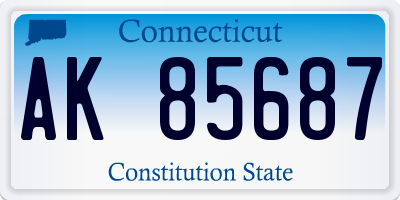 CT license plate AK85687