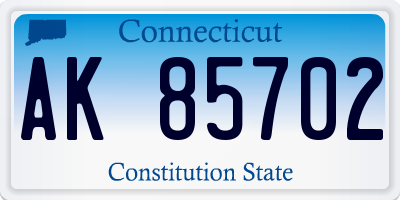 CT license plate AK85702