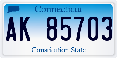 CT license plate AK85703