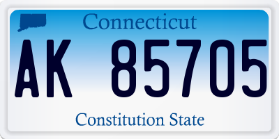 CT license plate AK85705