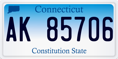 CT license plate AK85706