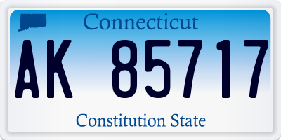 CT license plate AK85717