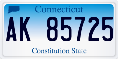CT license plate AK85725