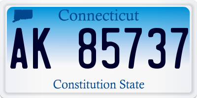 CT license plate AK85737