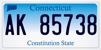 CT license plate AK85738