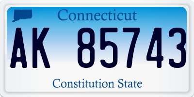 CT license plate AK85743
