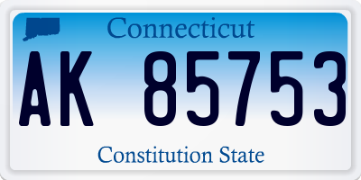 CT license plate AK85753