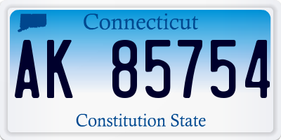 CT license plate AK85754