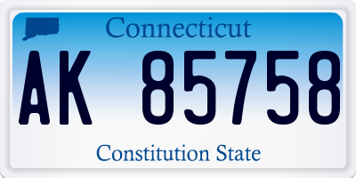 CT license plate AK85758