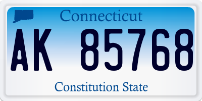CT license plate AK85768