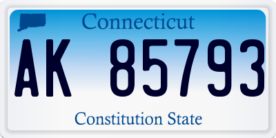 CT license plate AK85793