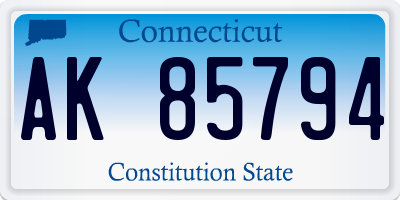 CT license plate AK85794