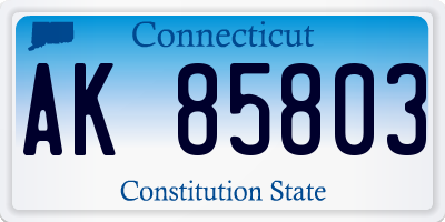 CT license plate AK85803