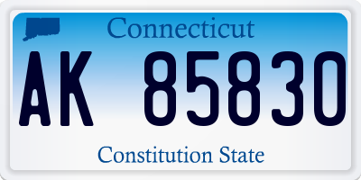 CT license plate AK85830