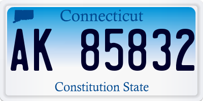 CT license plate AK85832