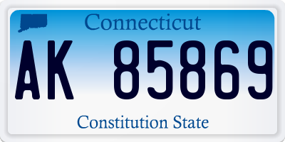 CT license plate AK85869