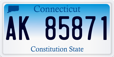 CT license plate AK85871