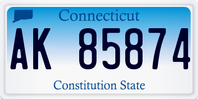 CT license plate AK85874